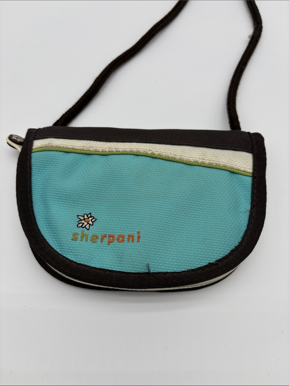 Sherpani Zoe Blue Brown Mini Crossbody Bag BLEMISH - Picture 2 of 4